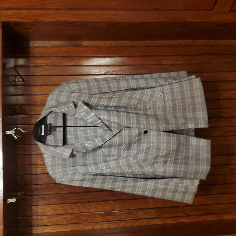 LANE BRYANT SIZE 26 Gray Plaid Women's Blazer